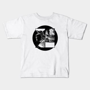 MITSUBISHI ECLIPSE D30 Black 'N White 5 Kids T-Shirt